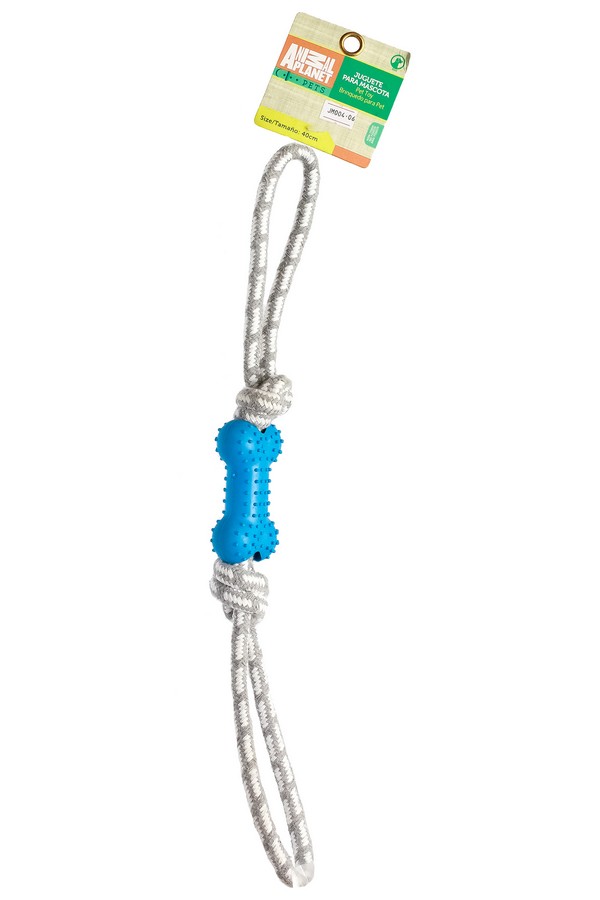 JUGUETE PARA MASCOTA LAZO + HUESO 40CM AP-D711-169