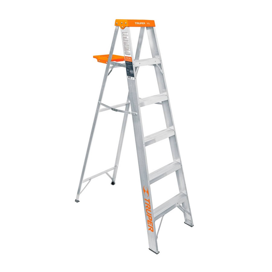 ESCALERA DOS BANDAS ALUMINIO C/BANDEJA 1.8MTS-6PIES TRUPER 10335