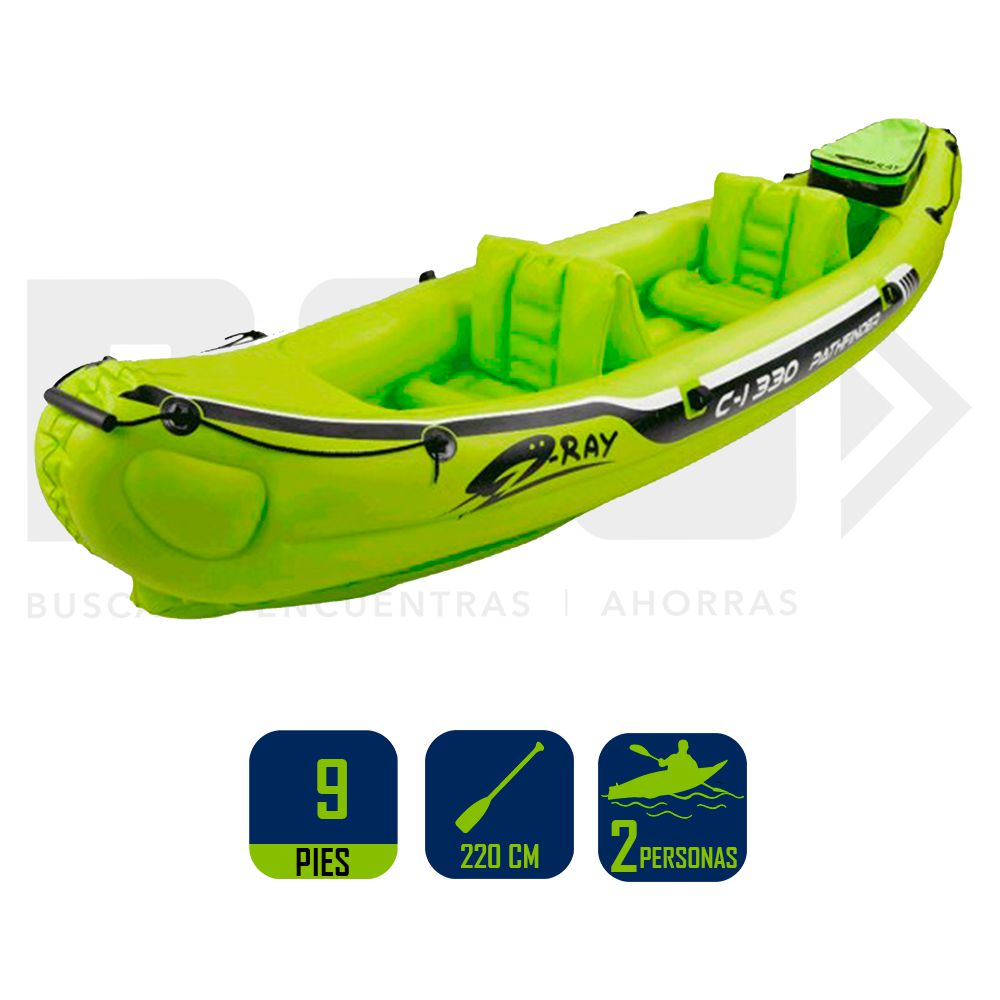 KAYAK ECOLOGY PATHFINDER I REFORZADO 2 PERSONAS CON REMOS 13306