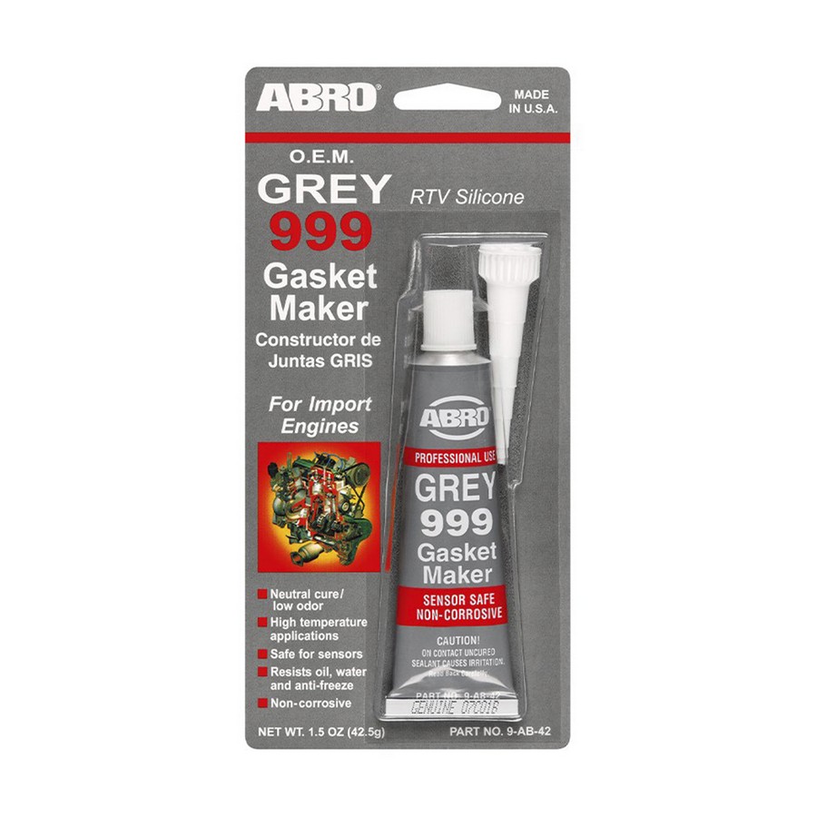 SILICON PARA HACER EMPAQUES ABRO ALTA TEMP. (GRIS) 85g 9-AB
