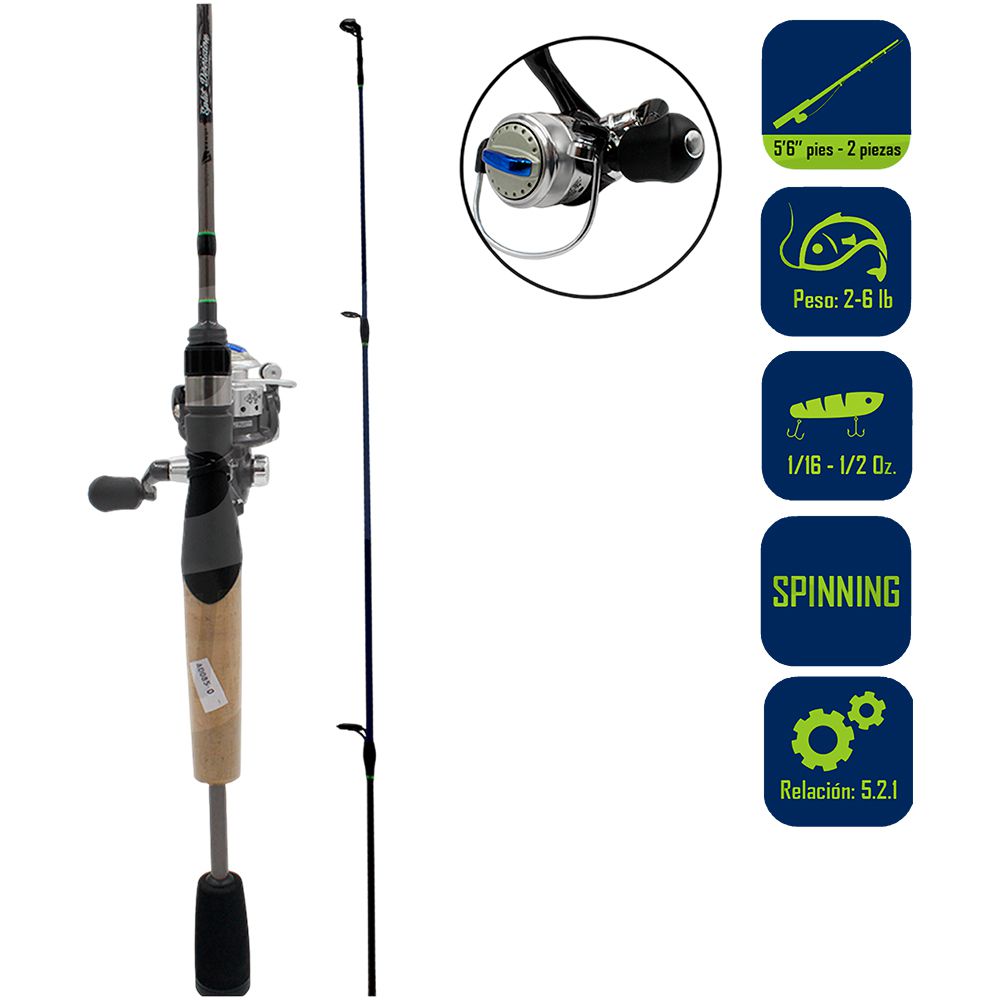 CAÑA PESCA CON CARRETE ULTRA FIGHT 5PIES 6PULG UF-SD562ULC