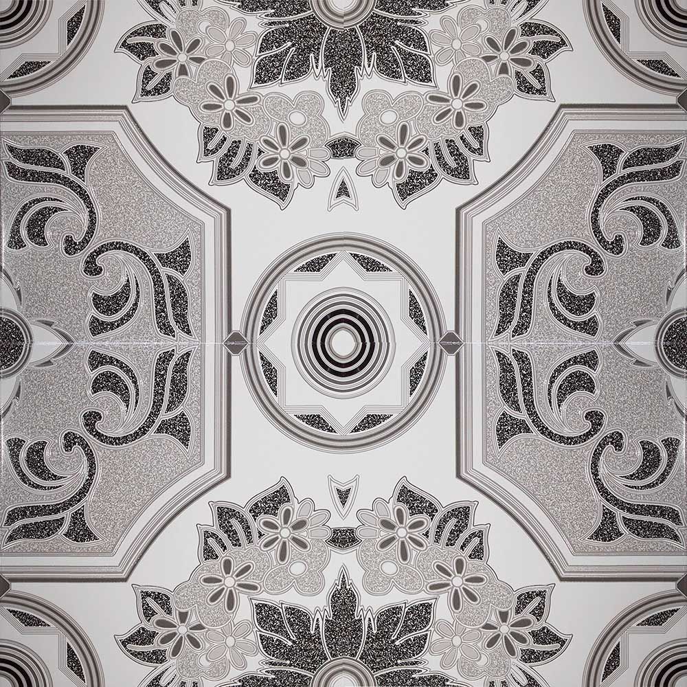 CERAMICA INCEFRA GEOMETRICO NEGRO-BLANCO 45X45CM PD35730 MT2 (DESC)