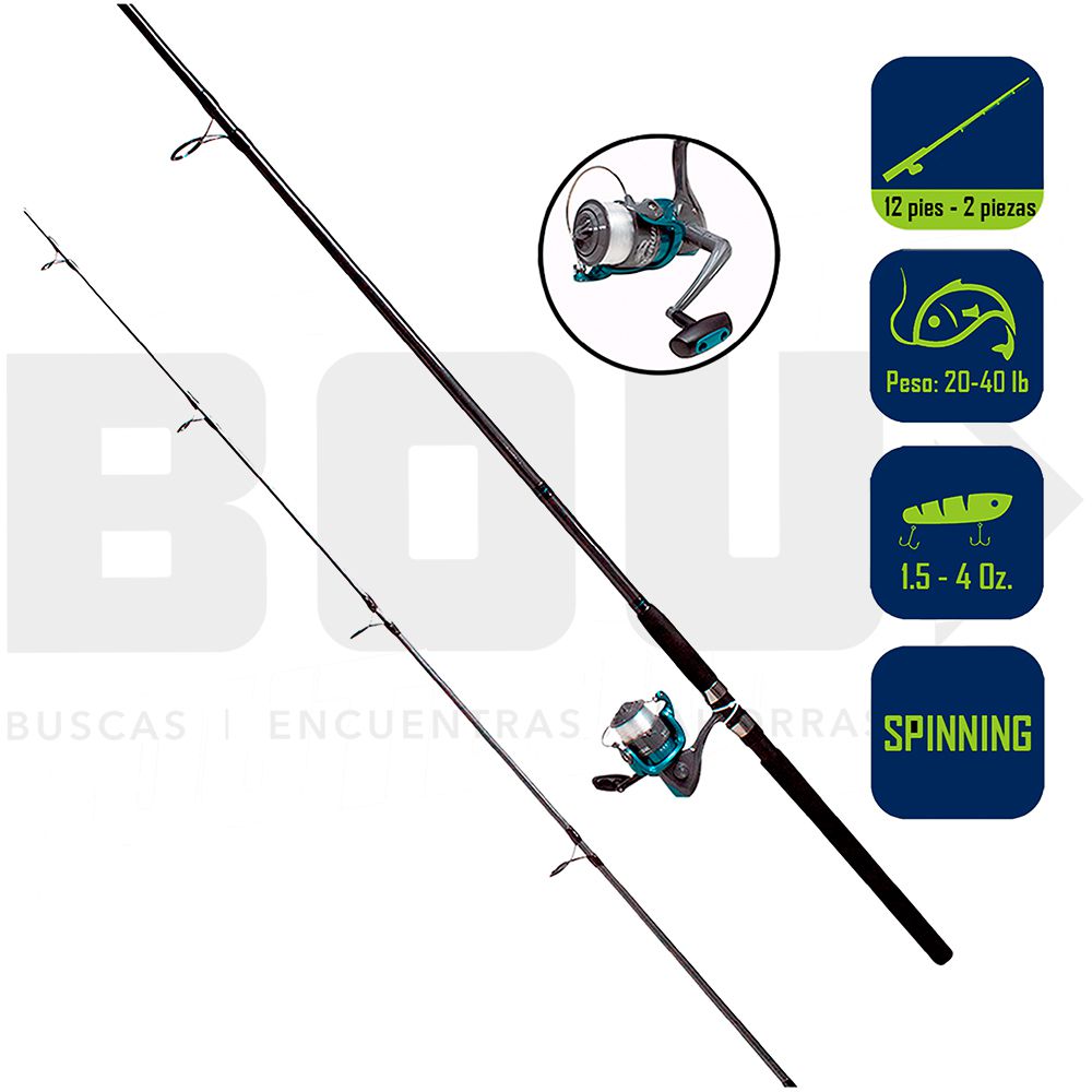 CAÑA PESCA CON CARRETE SEAHAWK 12 20-40LBS SH122S/170G