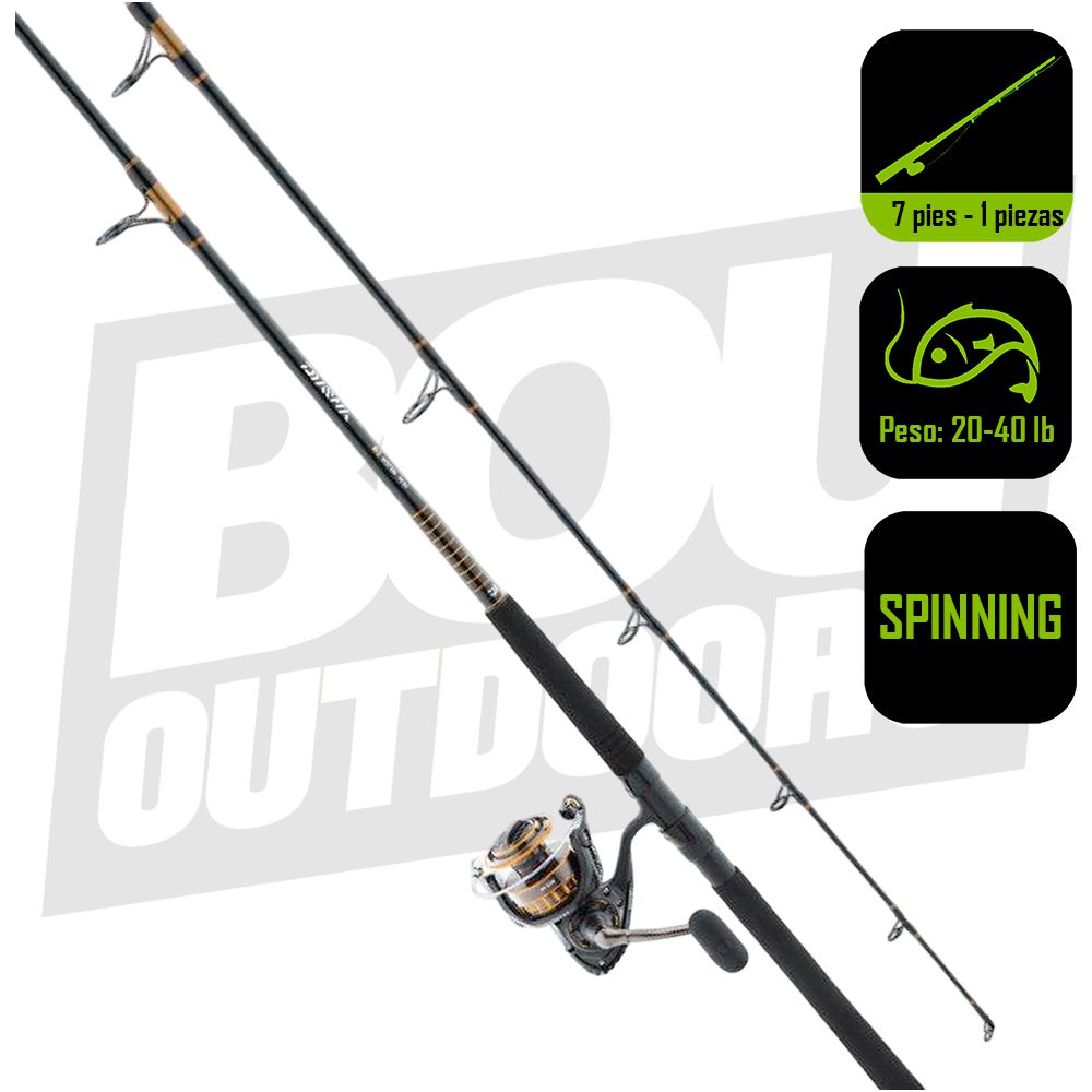 CAÑA PESCA CON CARRETE SPINNING DAIWA SW BG BOAT 50/7 BG5000/701H
