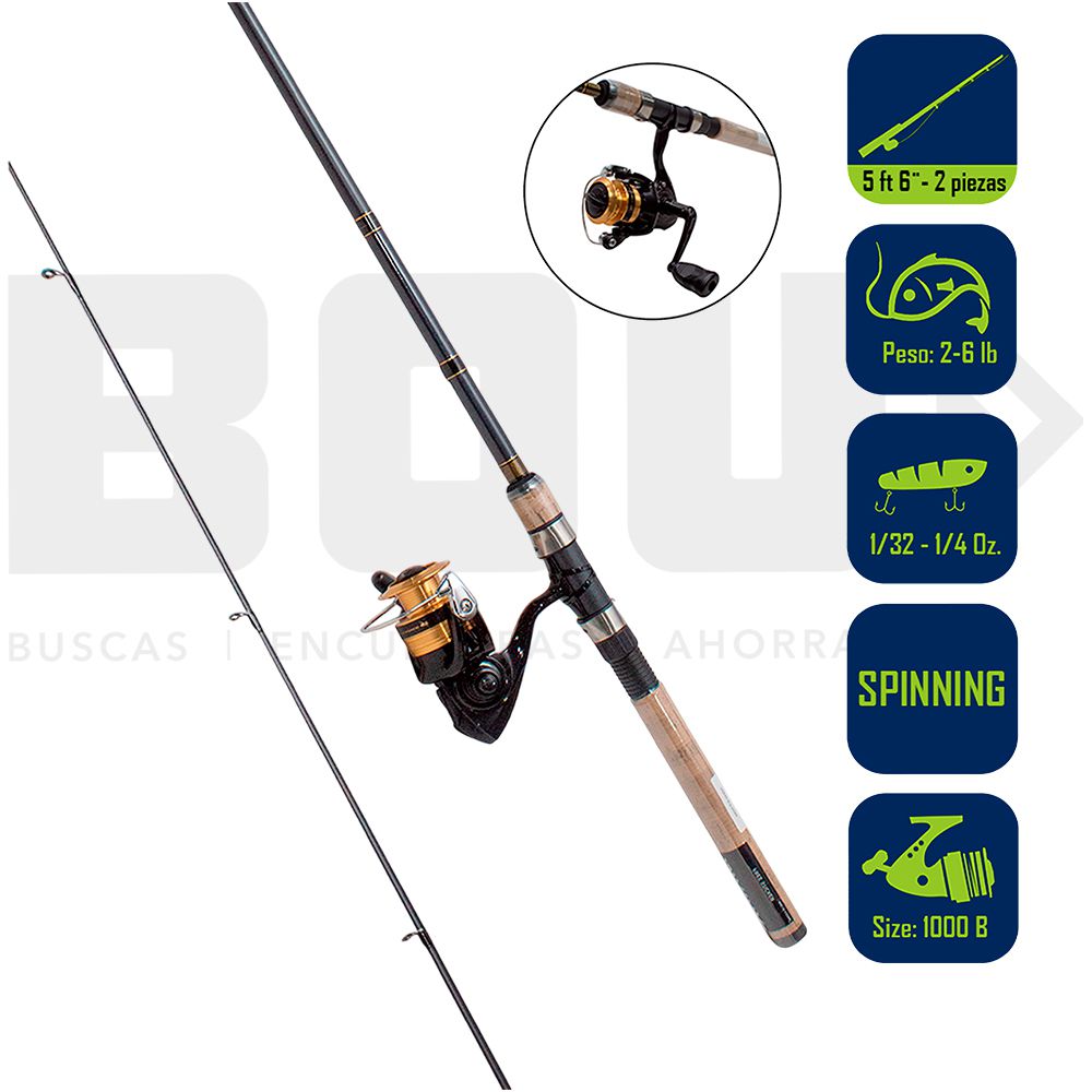 CAÑA PESCA CON CARRETE SPINNING DAIWA D-SHOCK 10/5.6 DSK10-B/F562UL