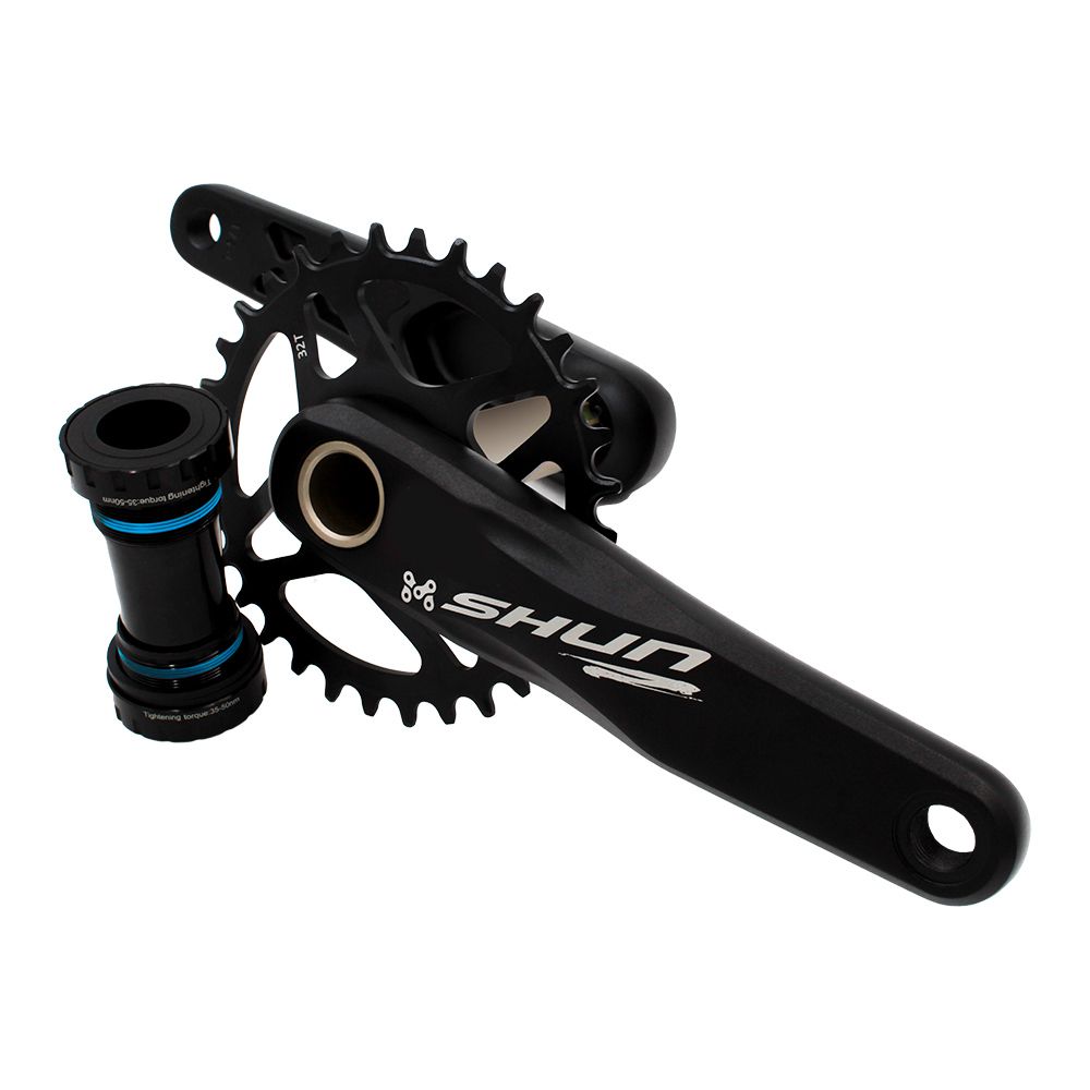 BIELA CON PLATO 32TX 175MM NEGRO MOD SS-8002