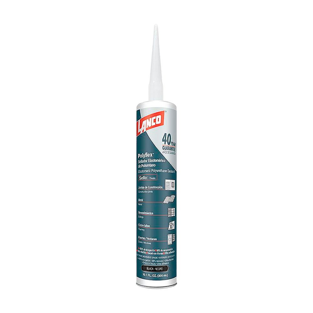 SELLADOR POLIURETANO POLYFLEX NEGRO 10 ONZ. LANCO