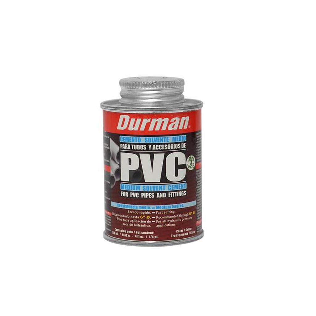PEGAMENTO PVC TODA PRESION 1/16 - 8 OZ. DURMAN