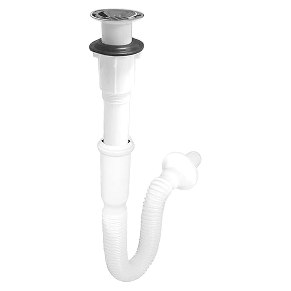 SIFON PVC FLEXIBLE PARA LAVABO CON REJILLA INOX 1 1/4 PULG  9772