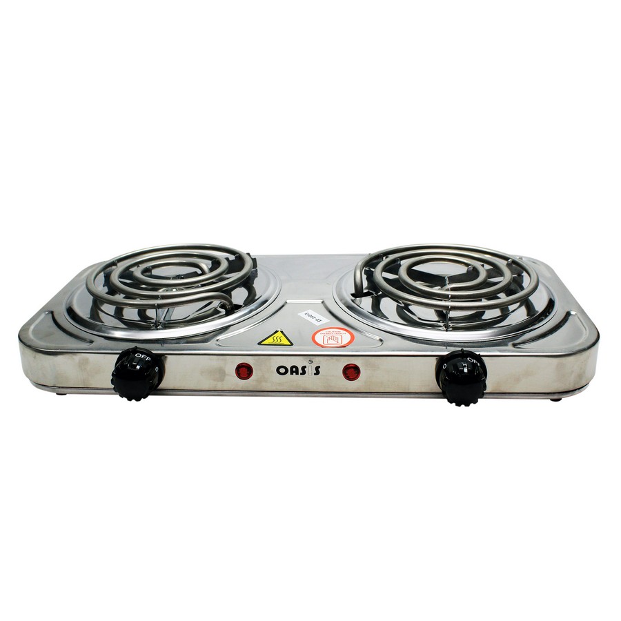 COCINA ELECTRICA 2 HORNILLA ACERO INOX OA-9004 (DESC)