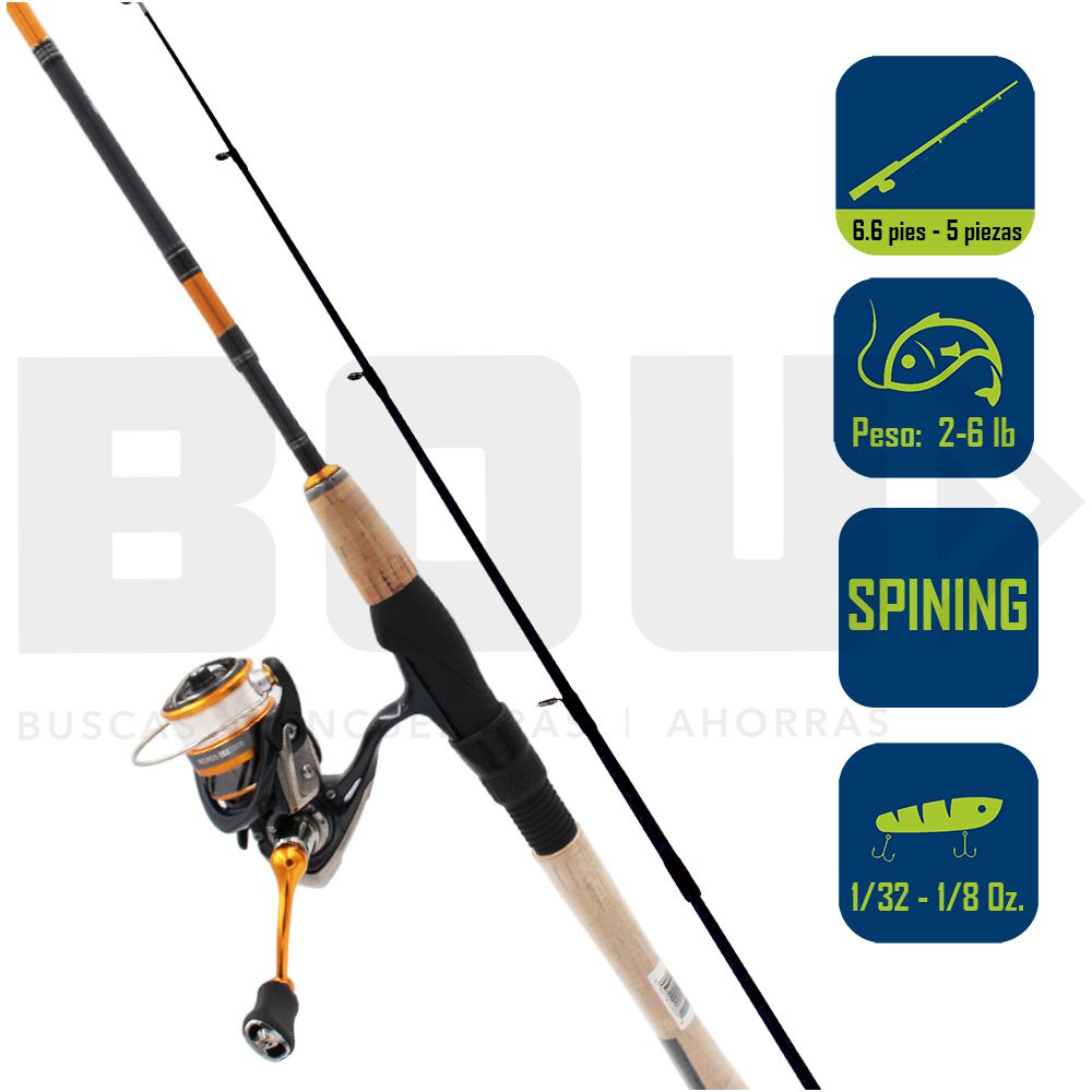 CAÑA PESCA CON CARRETE SPINNING DAIWA REVROS LT 20/6PIE 6PULG REVLT20-4BI/G665UL-6C