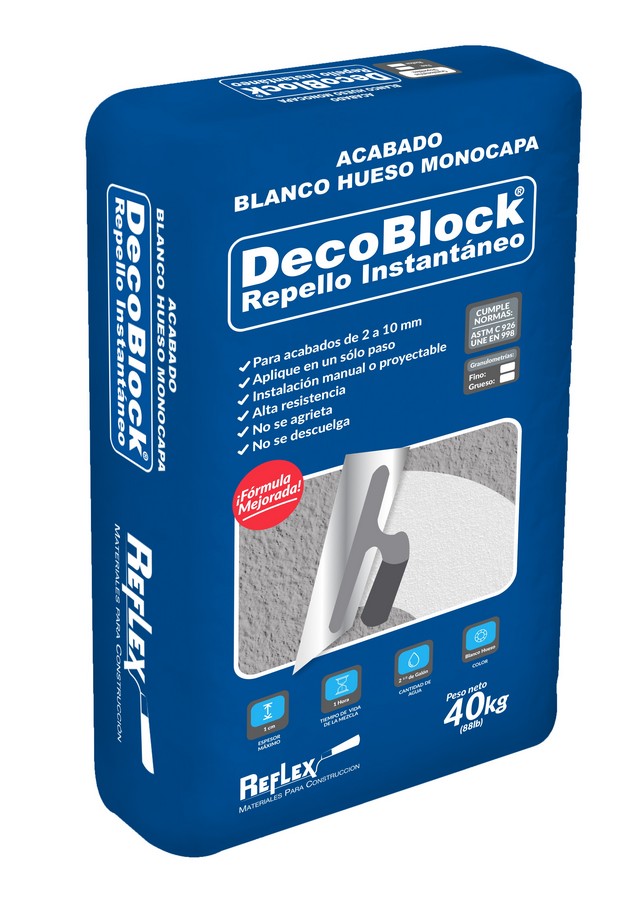DECOBLOCK BLANCO GRANO FINO INTERIOR 40KG. REFLEX