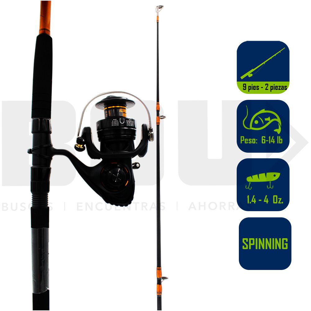 CAÑA PESCA CON CARRETE SPINNING DAIWA ELIMINATOR 45/9 ELTR45G902MH