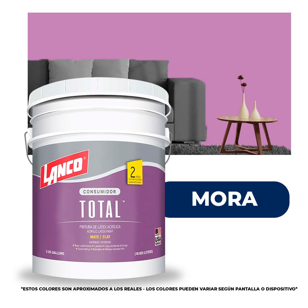 PINTURA TOTAL ACRILICA LATEX MORA CUBETA TL3459 (NC)