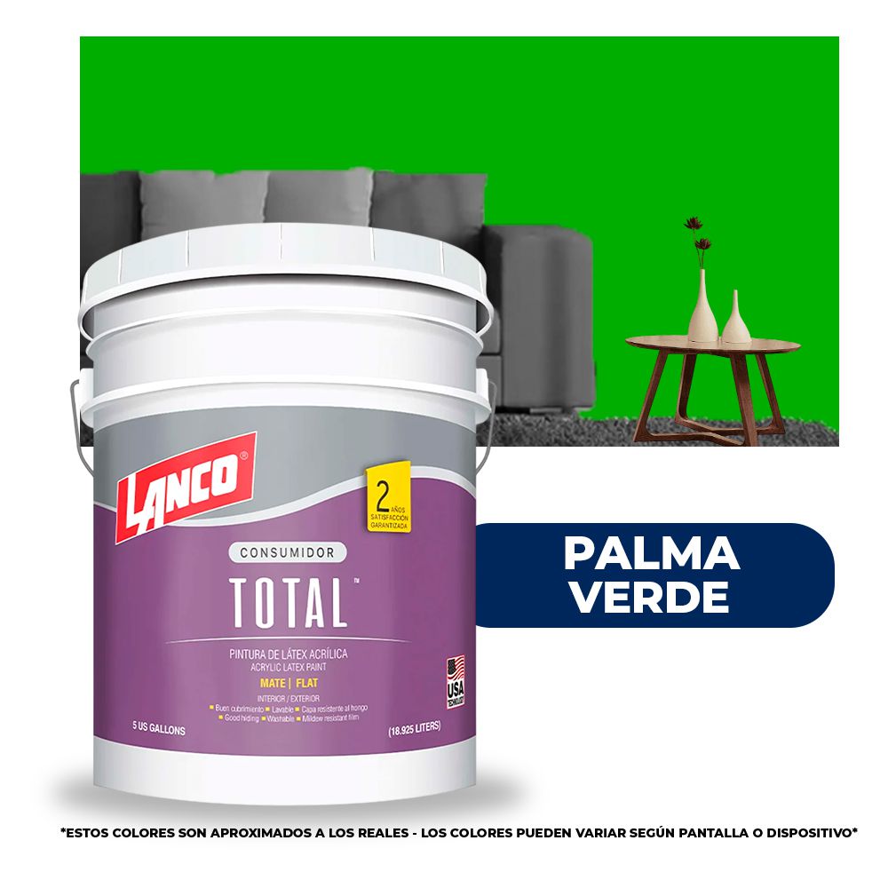 PINTURA TOTAL ACRILICA LATEX PALMA VERDE CUBETA TL3469 (NC)