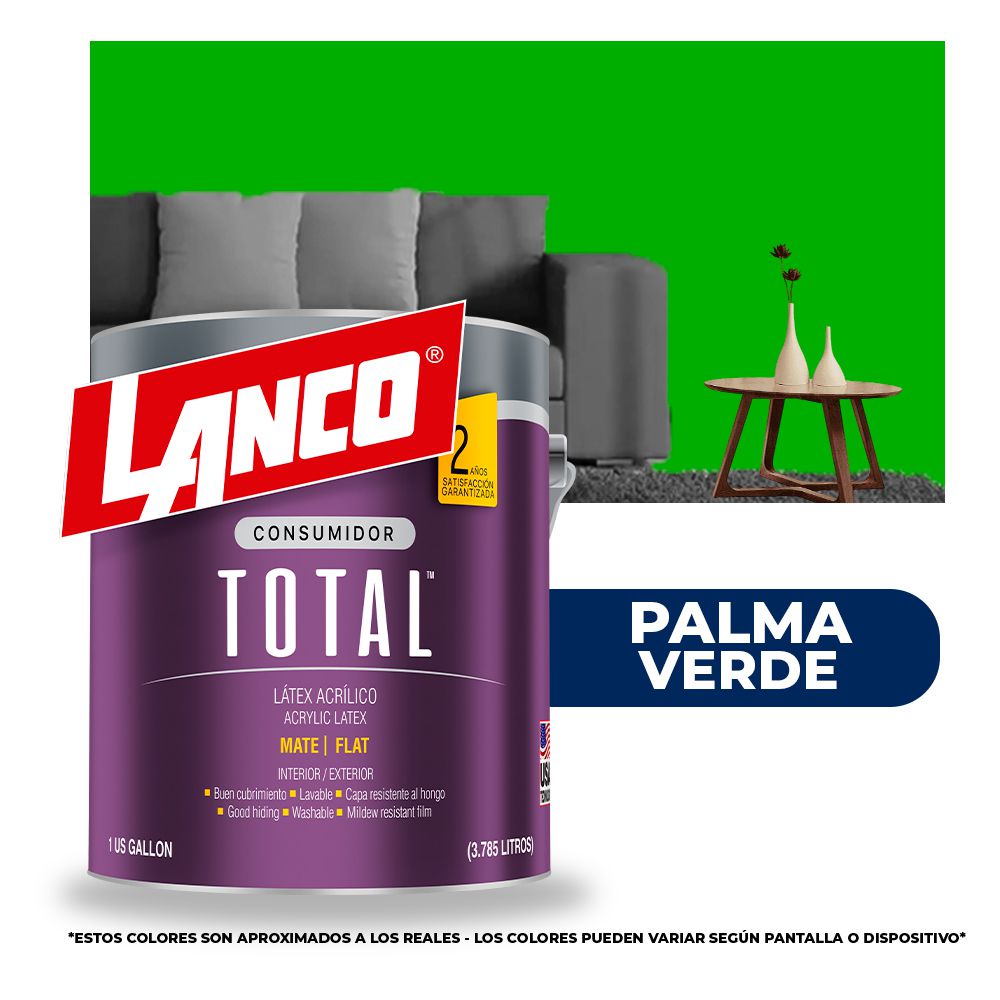 PINTURA TOTAL ACRILICA LATEX PALMA VERDE GLN TL3469 (NC)