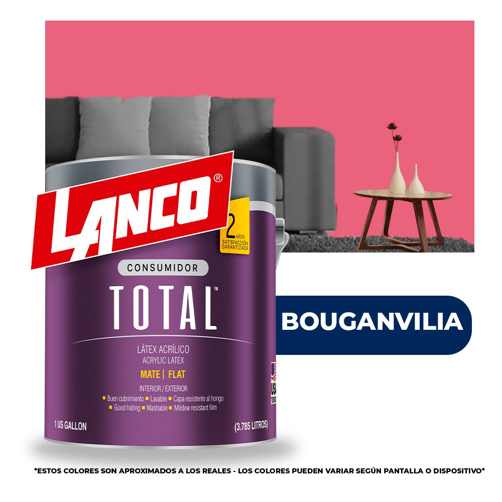 PINTURA TOTAL ACRILICA LATEX BOUGANVILIA GLN TL3459 (NC)