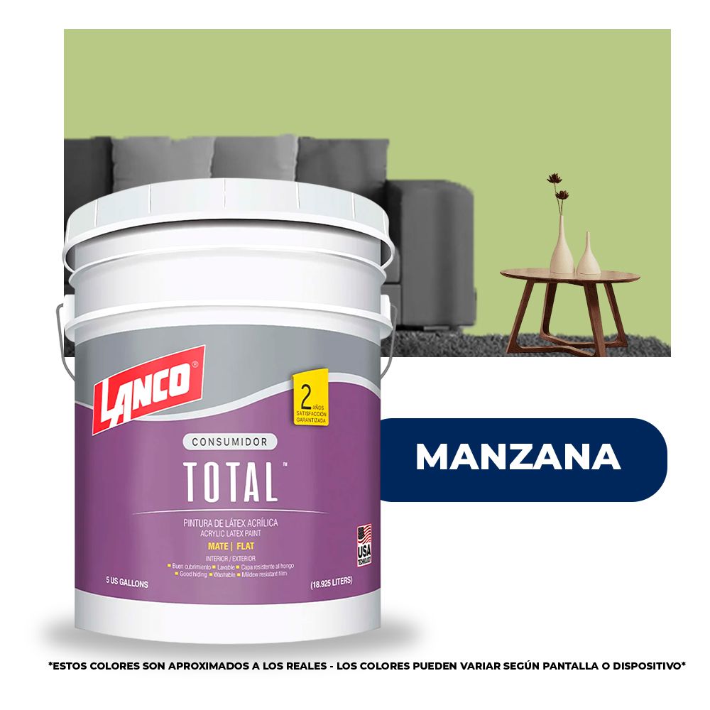 PINTURA TOTAL ACRILICA LATEX MANZANA CUBETA TL3477 (NC)
