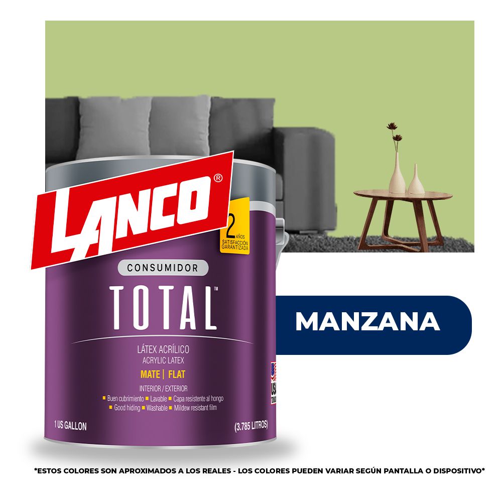 PINTURA TOTAL ACRILICA LATEX MANZANA GLN TL3477 (NC)