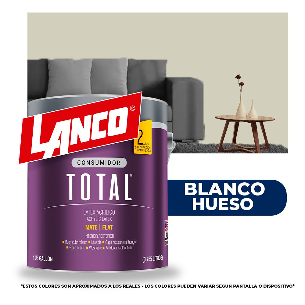 PINTURA TOTAL ACRILICA LATEX BLANCO HUESO GLN TL1439 (NC)