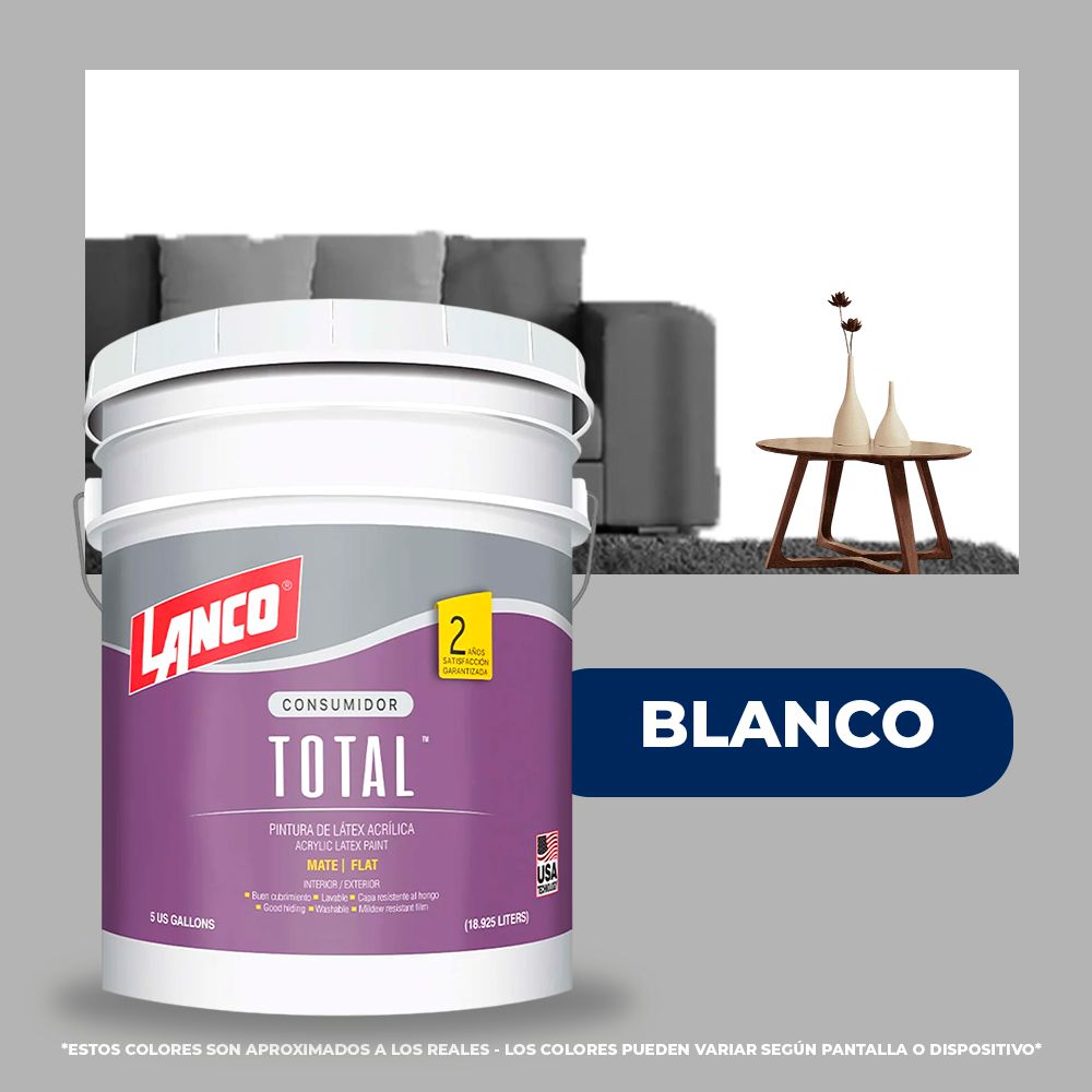 PINTURA TOTAL ACRILICA LATEX BLANCO CUBETA TL1435 (NC)