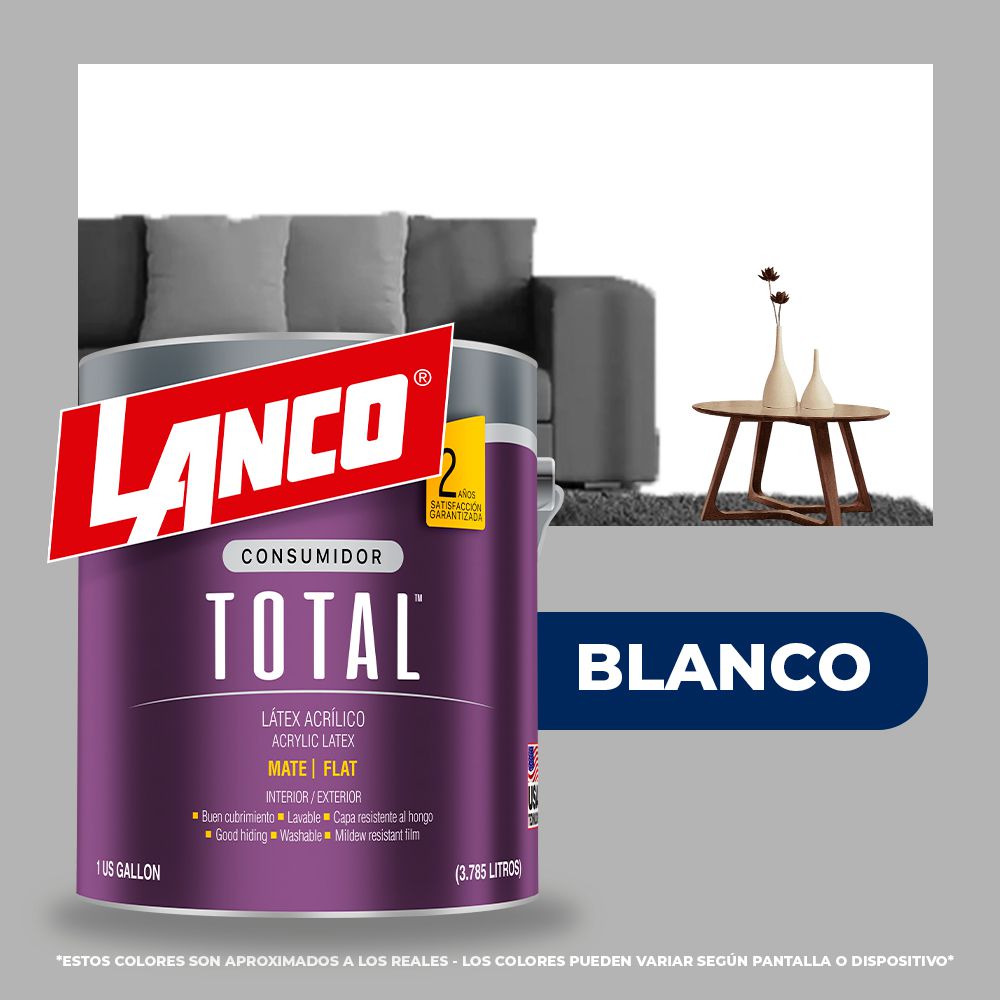 PINTURA TOTAL ACRILICA LATEX BLANCO GLN TL1435 (NC)