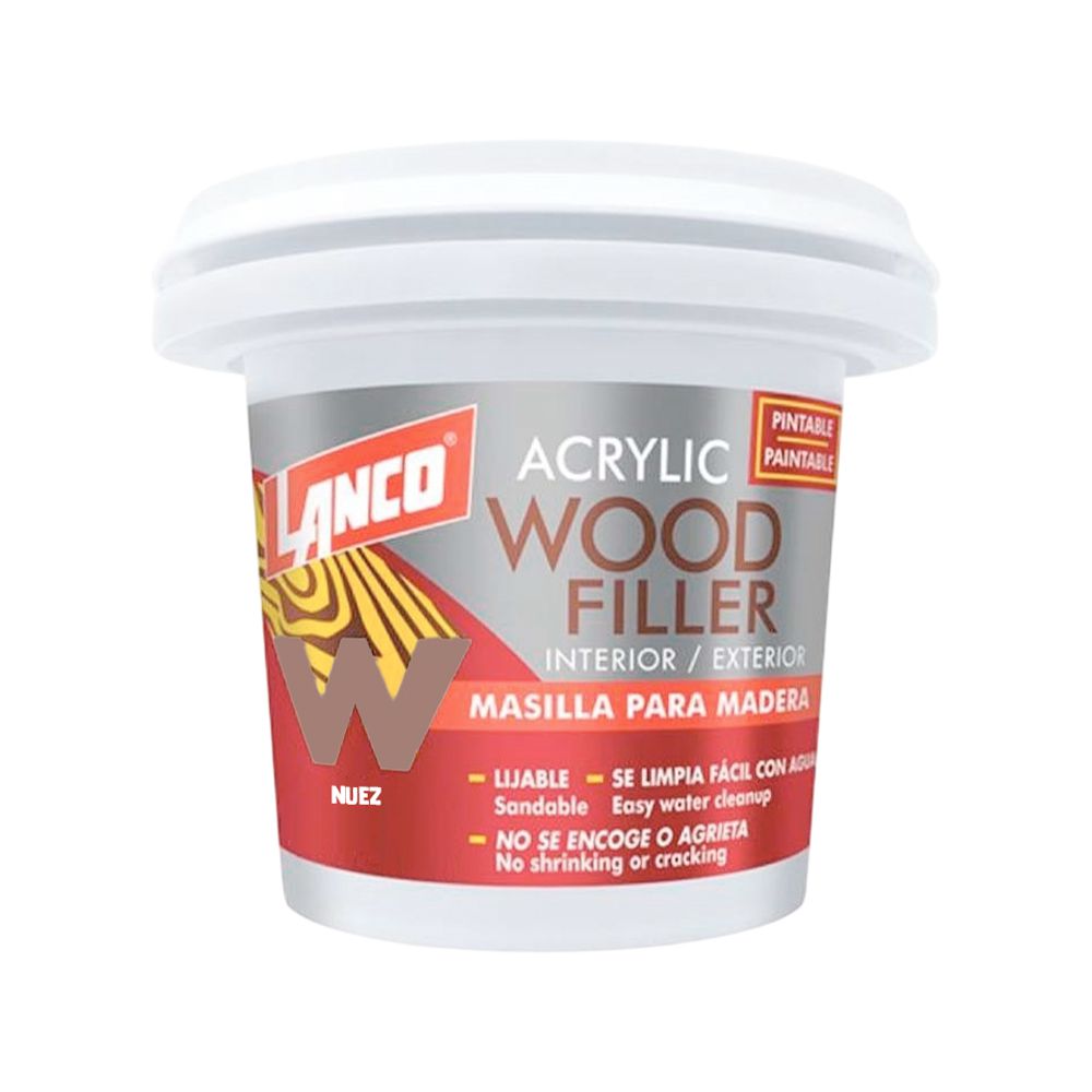 MASILLA ACRILICA PARA MADERA COLOR NOGAL 8OZ. LANCO WF829-7