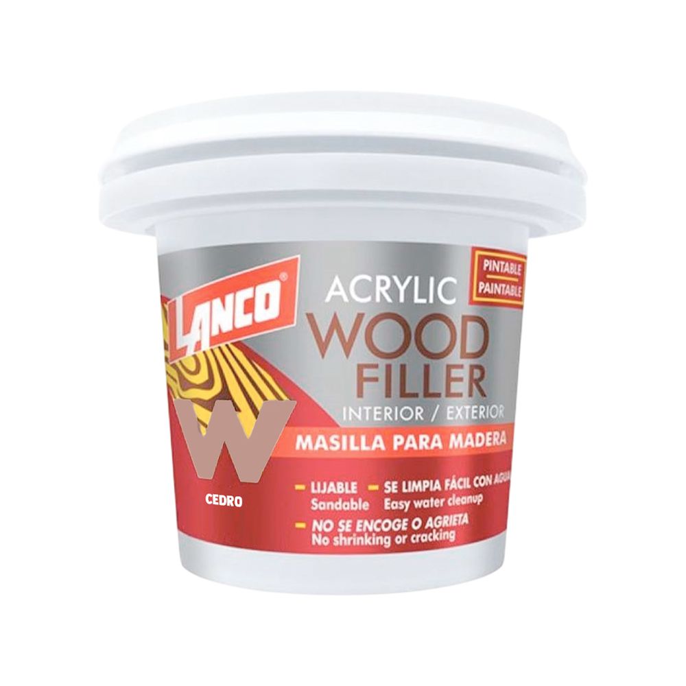 MASILLA ACRILICA PARA MADERA COLOR CEDRO 4OZ. LANCO WF830-8