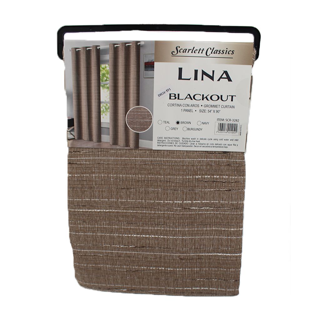 CORTINA PARA SALA BLACKOUT LINA 54 X 90 CHOCOLATE SCR-3282