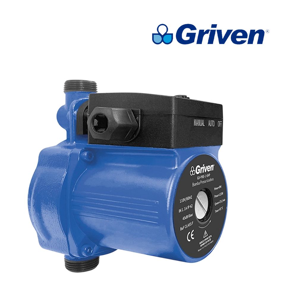 BOMBA PARA AGUA PRESURIZADORA GRIVEN 1/6 HP 110V GV-PRE-1-6HP