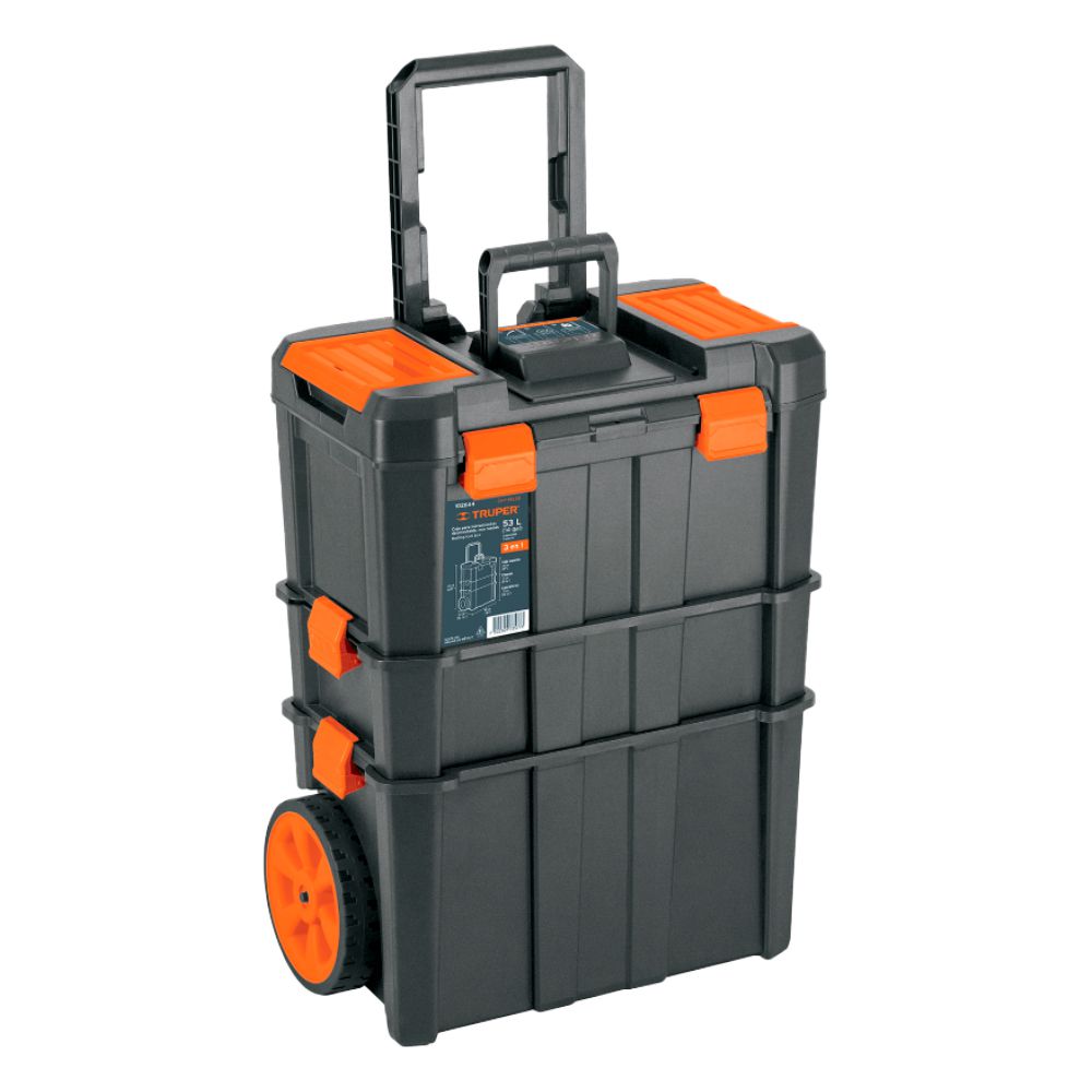 CAJA HERRAMIENTA PLASTICA TRUPER CON RUEDAS 14GAL 19X25PULG 102644