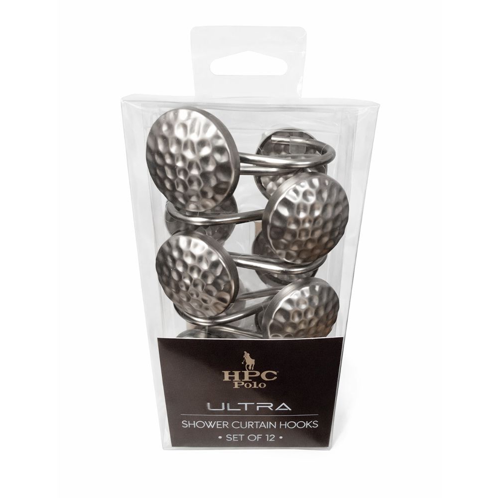 GANCHOS METAL PARA CORTINA BAÑO 12PCS HPC-5241