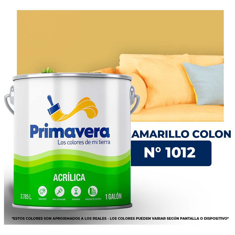 VINILICA PRIMAVERA AMARILLO COLON. Nº 1012 GALON (DESC)