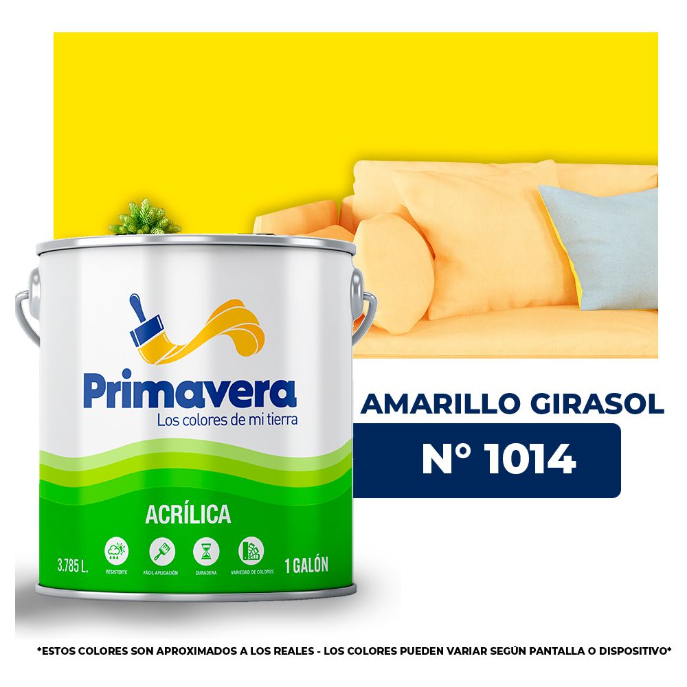 VINILICA PRIMAVERA AMARILLO GIRASOL Nº 1014 GALON (NC)