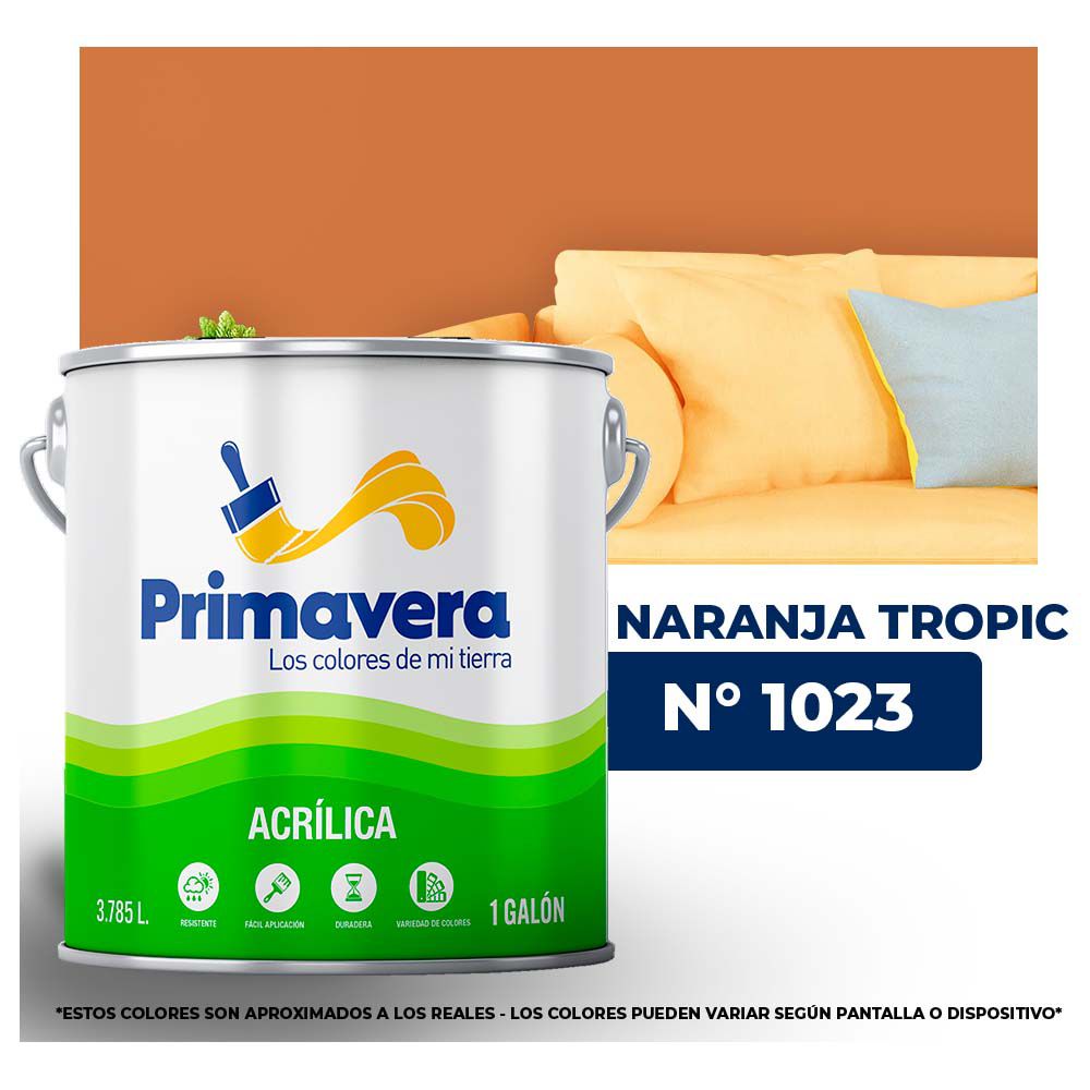 VINILICA PRIMAVERA NARANJA TROPIC. Nº 1023 GALON (NC)