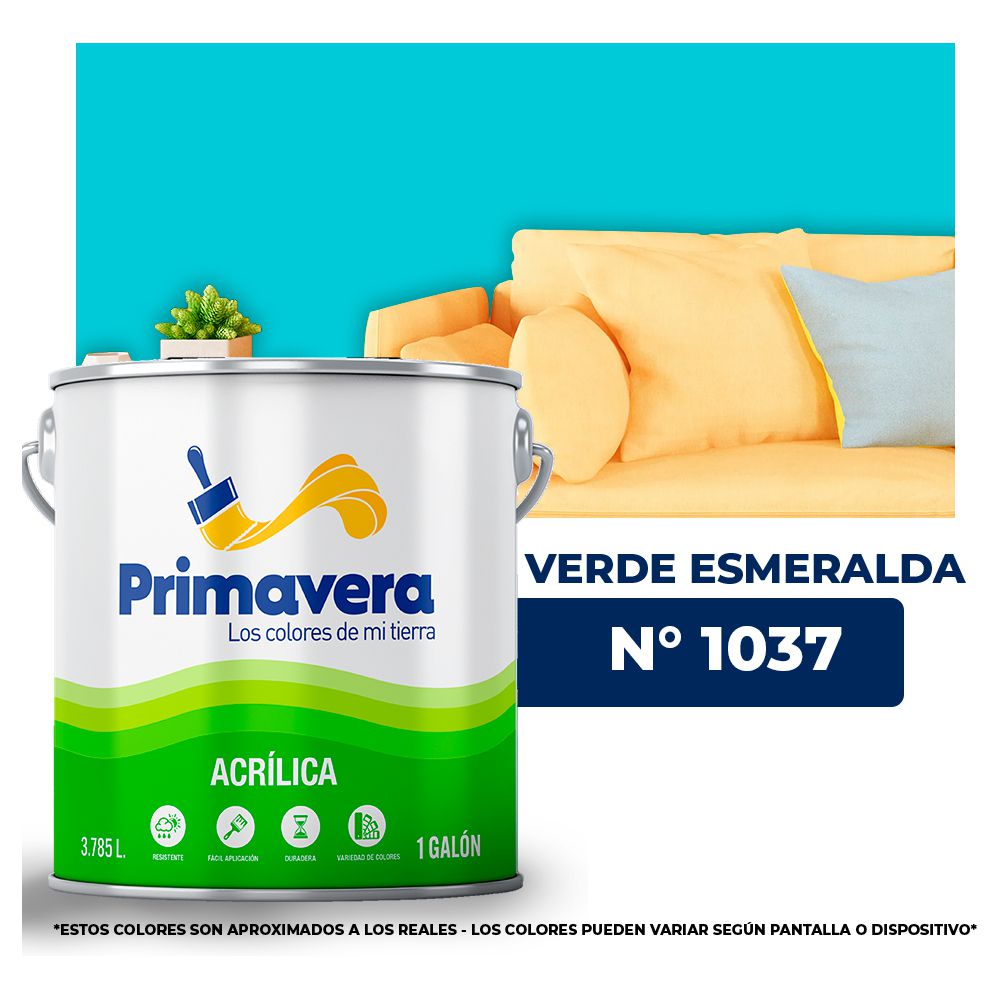 VINILICA PRIMAVERA VERDE ESMERALDA Nº 1037 GALON (NC)