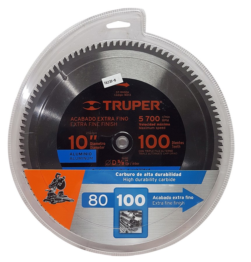 DISCO PARA SIERRA CIRCULAR TRUPER 10 X 5/8 X 100 D ALUMINIO (18313)