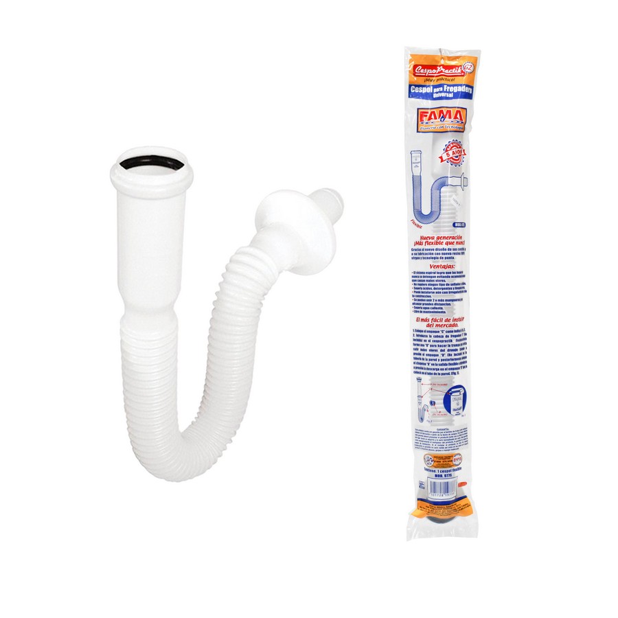 SIFON PVC FLEXIBLE PARA LAVABO 1 1/4 PULG 49365 / 9774