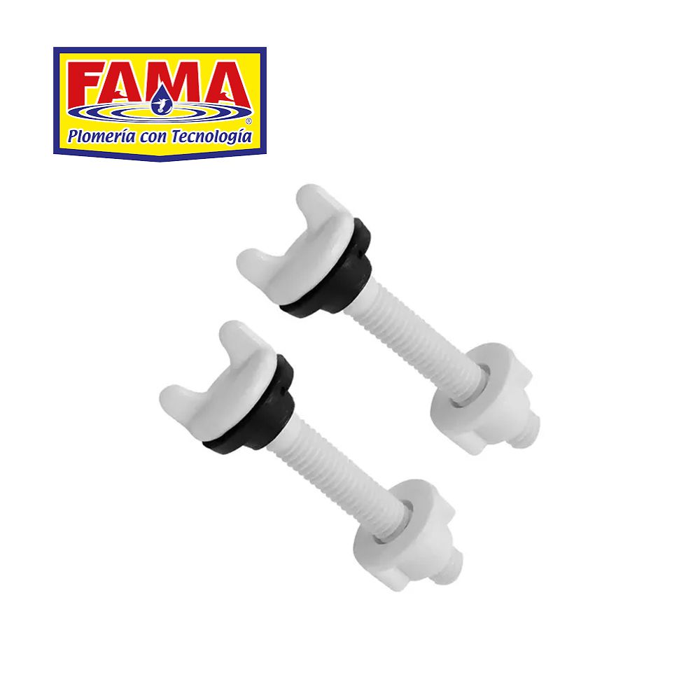 PERNOS PLASTICO FAMA PARA ASIENTO/TANQUE INODORO 3/8 X 2 1/2 9740
