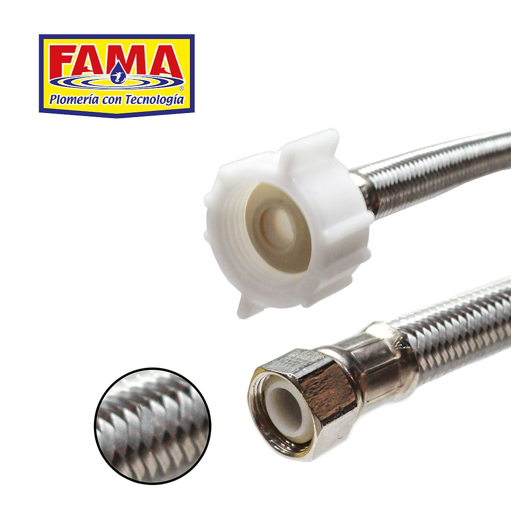 TUBO ABASTO FAMA POLIACERO P/INODORO 7/8 X 3/8 X 20 PULG (NC)