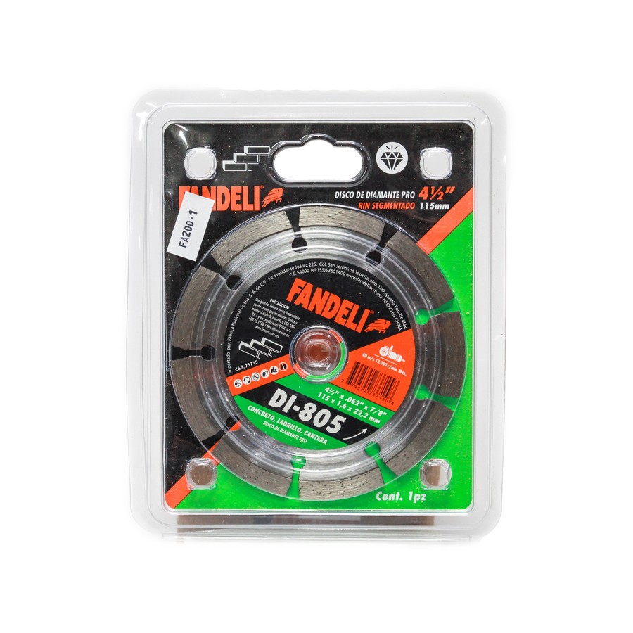 DISCO DIAMANTE FANDELI 4 1/2 SEGMENTADO (SECO) 73715 / 72958