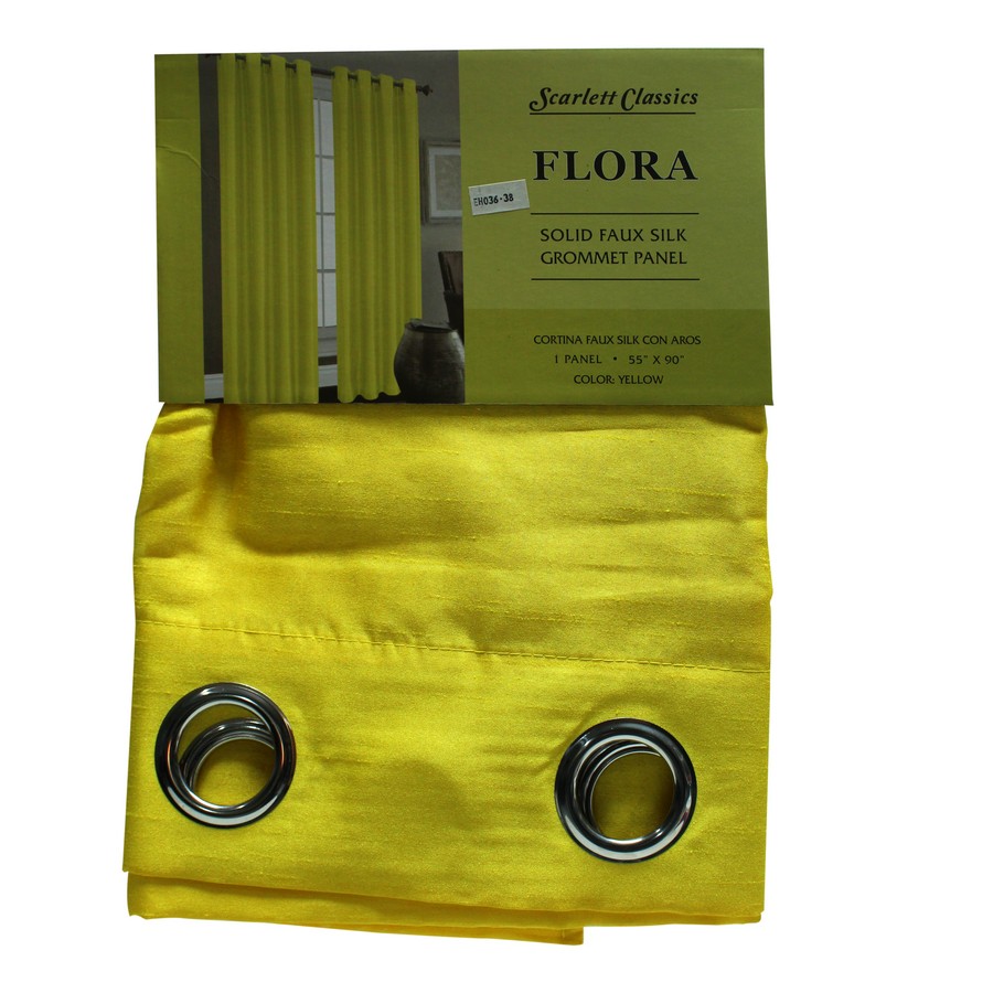 CORTINA PARA SALA 55X90 PULG AMARILLO COL. FLORA SCR-1308-YEL
