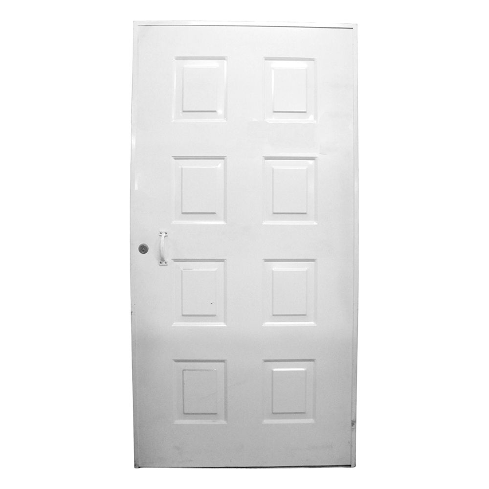 PUERTA METALICA INYECTADA 8 TABL. ELEGANCE 2X1 MTS. DER. CON MOCHETA HECASA
