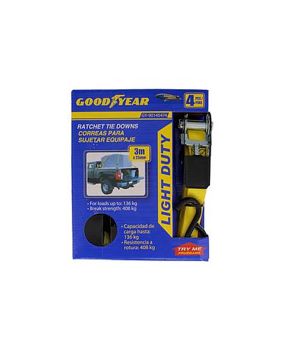 CINCHO TENSOR CON RATCHET GOODYEAR 4PCS 3M 136KGS 991-90145474