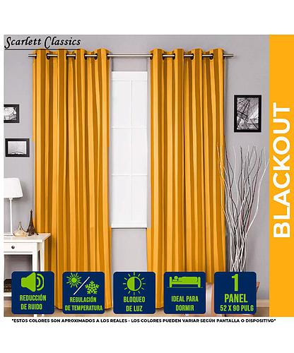 CORTINA PARA SALA BLACKOUT AMANDA 52 X 90 PULG AMARILLO NV-1292
