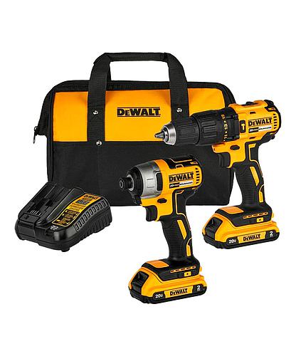 TALADRO PERCUTOR + ATORNILLADOR IMPACT. INAL. 2 BAT. Y CARG. DEWALT DCK2490D2-B3