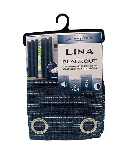 CORTINA PARA SALA BLACKOUT LINA 54 X 90 AZUL SCR-3283