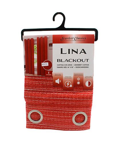 CORTINA PARA SALA BLACKOUT LINA 54 X 90 ROJO SCR-3285