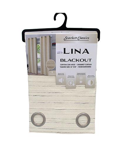 CORTINA PARA SALA BLACKOUT LINA 54 X 90 BEIGE SCR-3534
