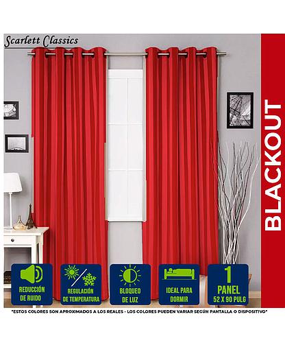 CORTINA PARA SALA BLACKOUT AMANDA 52 X 90 ROJO NV-887